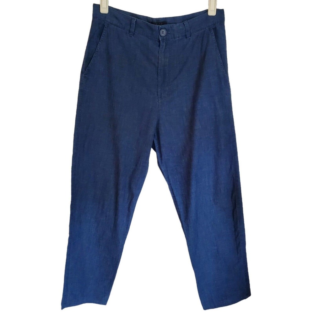COS Chambray Capri's Womens EUR 34 Linen Feel‎ Denim Look Waist 30 in S